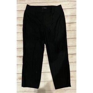 Talbots Heritage Dress Pants Women Black Crop Straight Leg Size 10